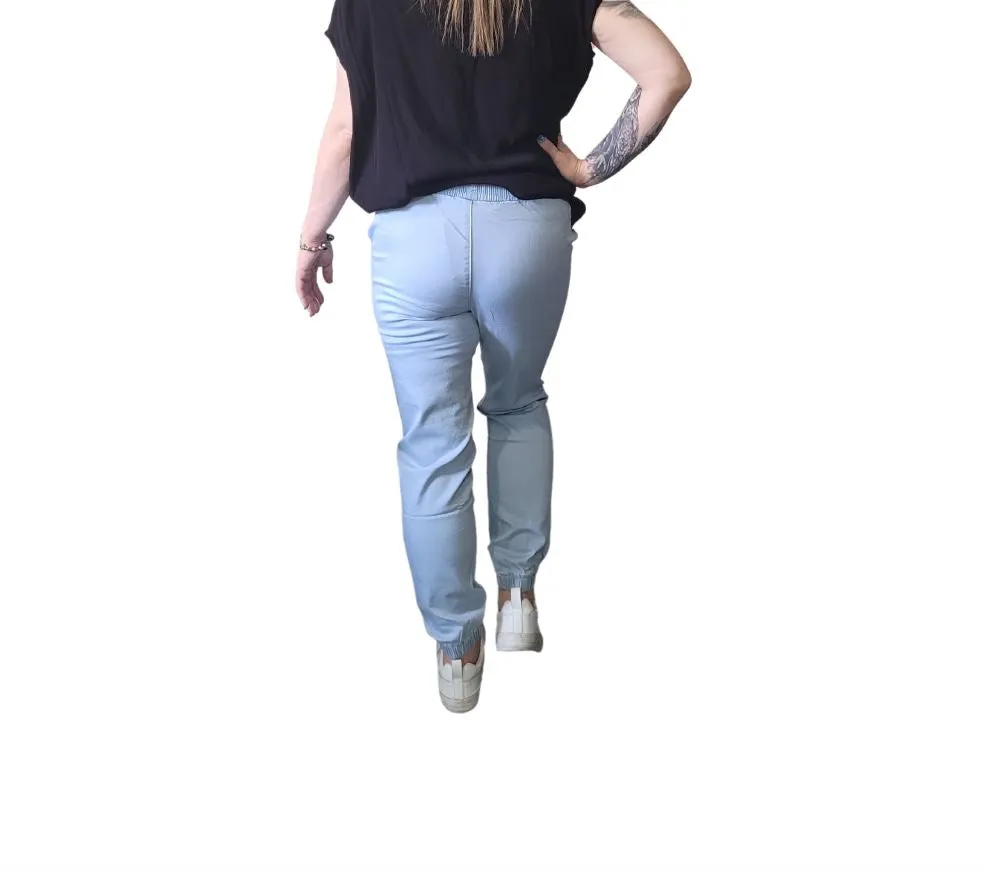 💙 NOELLE Light Blue Mid Rise Stretch loose Jeans