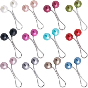 12pcs Hijab Pins, Pearl Metal Scarf Clips, Brooch Clips Headscarf Accessories for Muslim Women