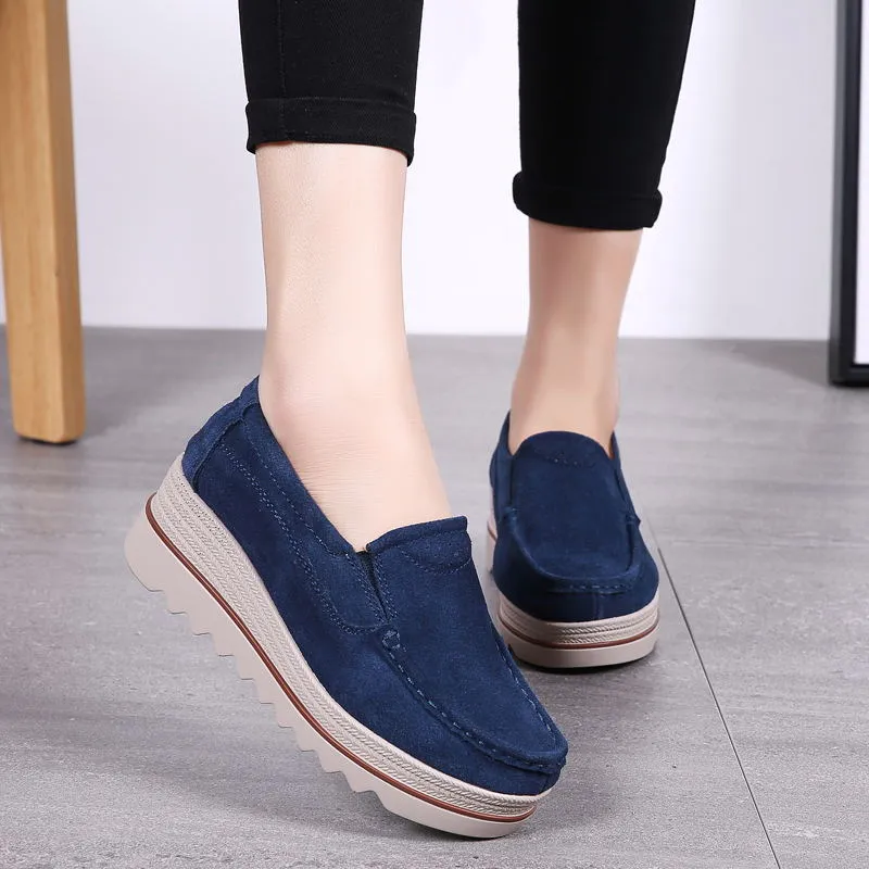 2 IN Thick Soled Hollowed MAMA Loafers