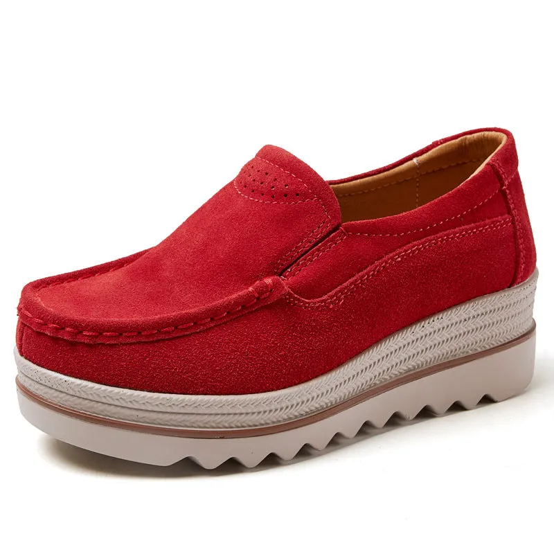 2 IN Thick Soled Hollowed MAMA Loafers