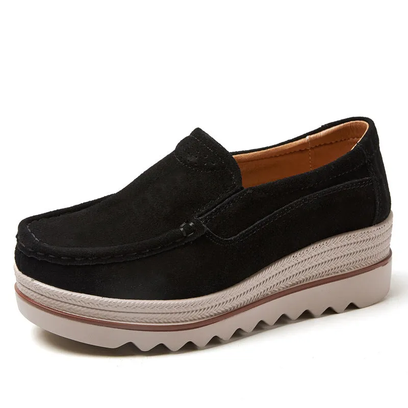 2 IN Thick Soled Hollowed MAMA Loafers