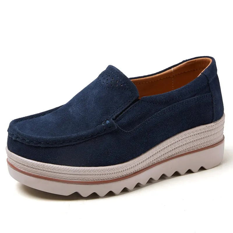 2 IN Thick Soled Hollowed MAMA Loafers