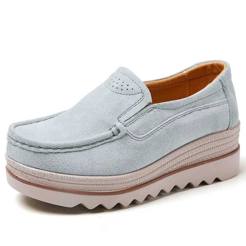 2 IN Thick Soled Hollowed MAMA Loafers