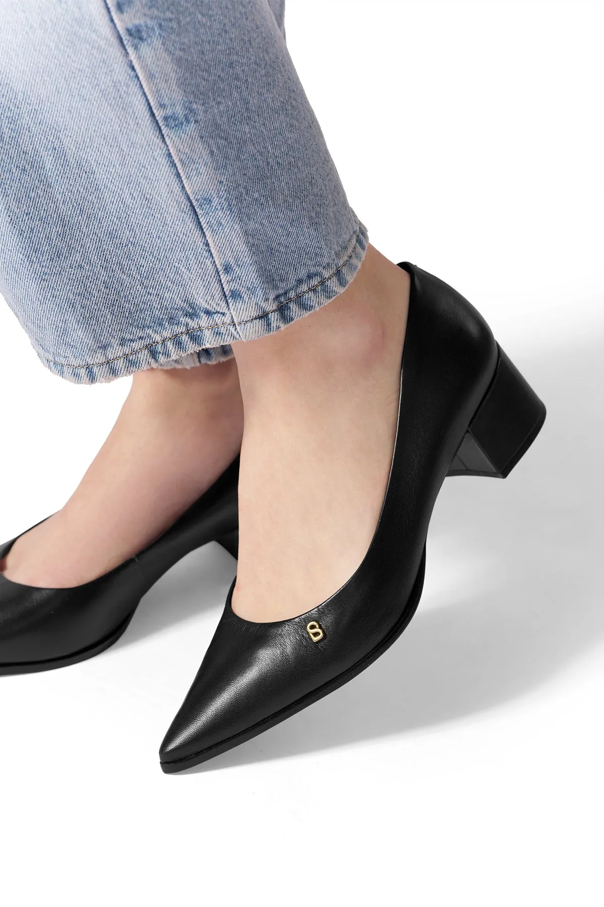 Alba Block Heels - Black