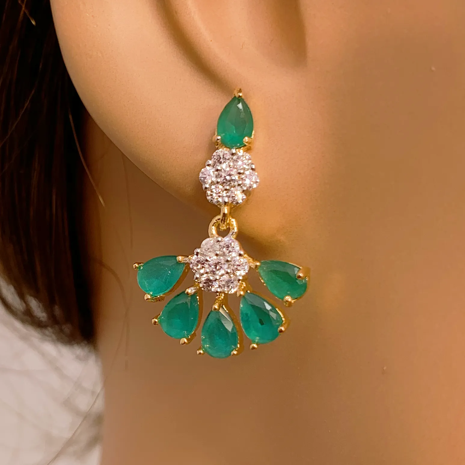 American Diamond and Semi-Precious Designer Necklace Set (D865)