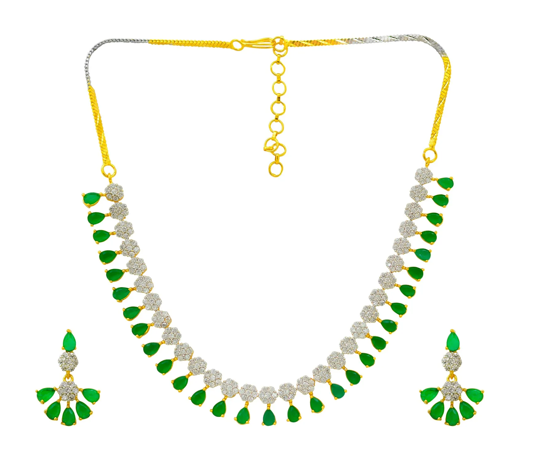 American Diamond and Semi-Precious Designer Necklace Set (D865)