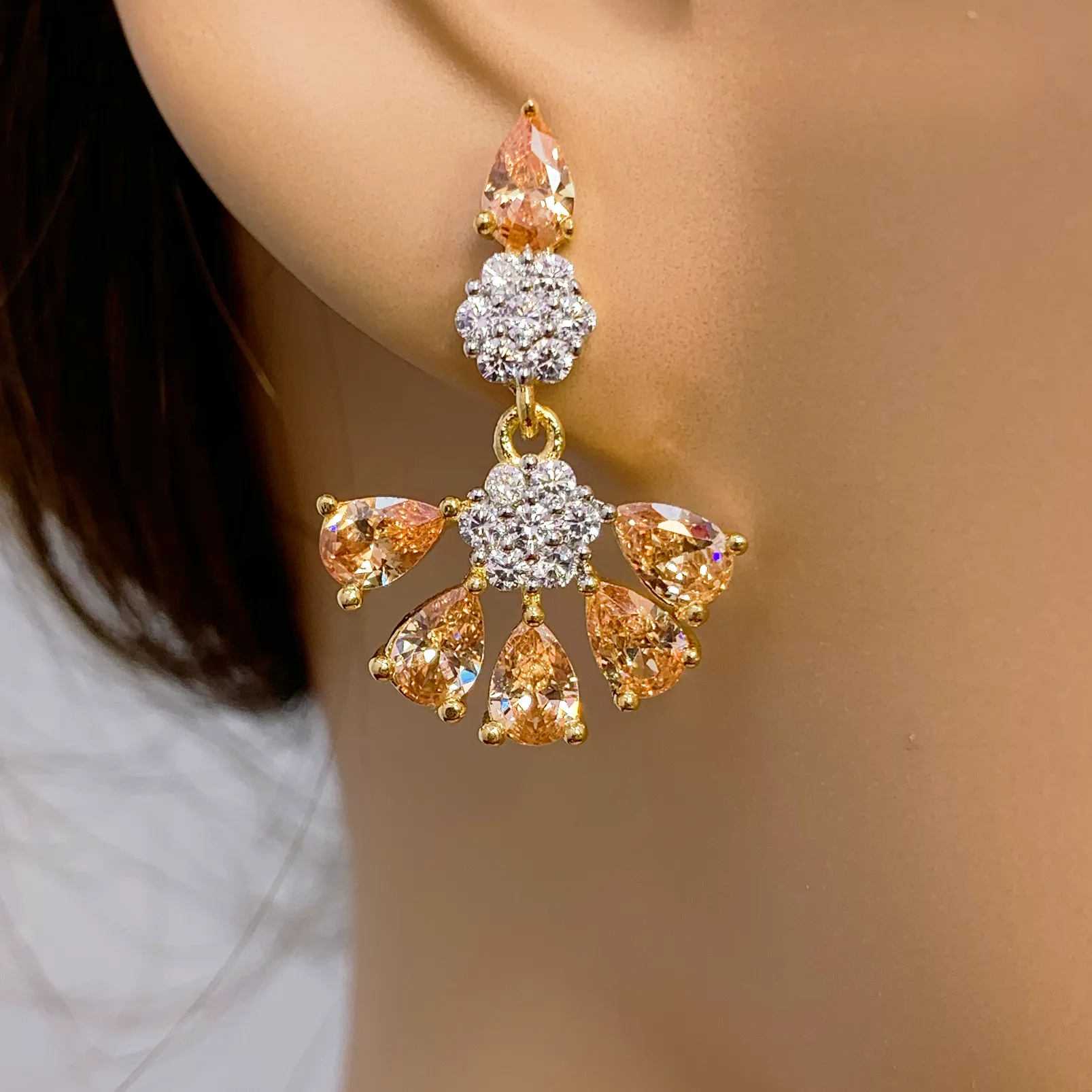 American Diamond and Semi-Precious Designer Necklace Set (D865)