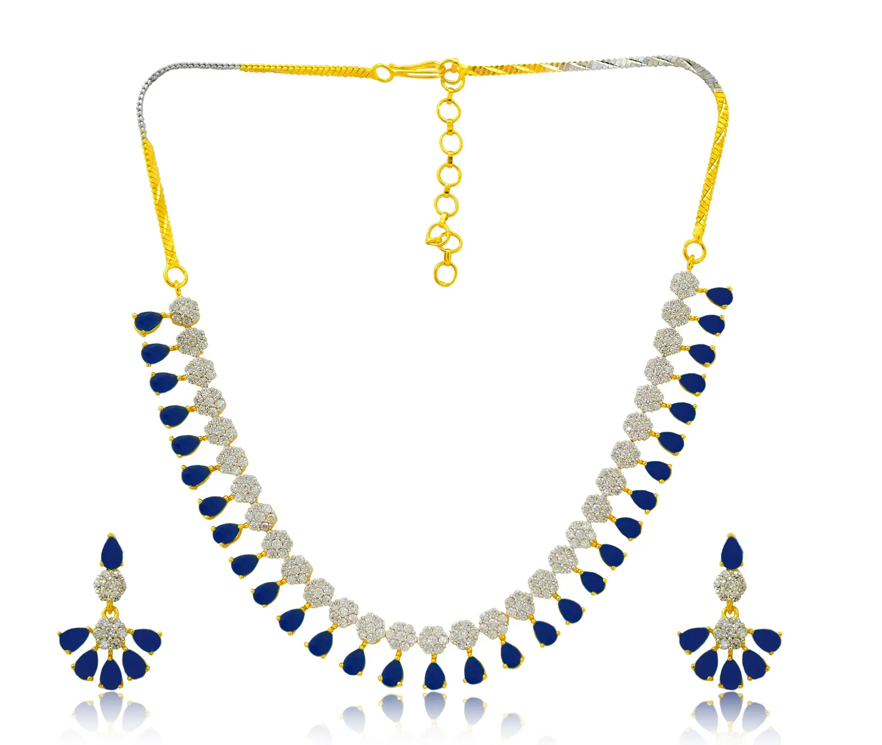 American Diamond and Semi-Precious Designer Necklace Set (D865)