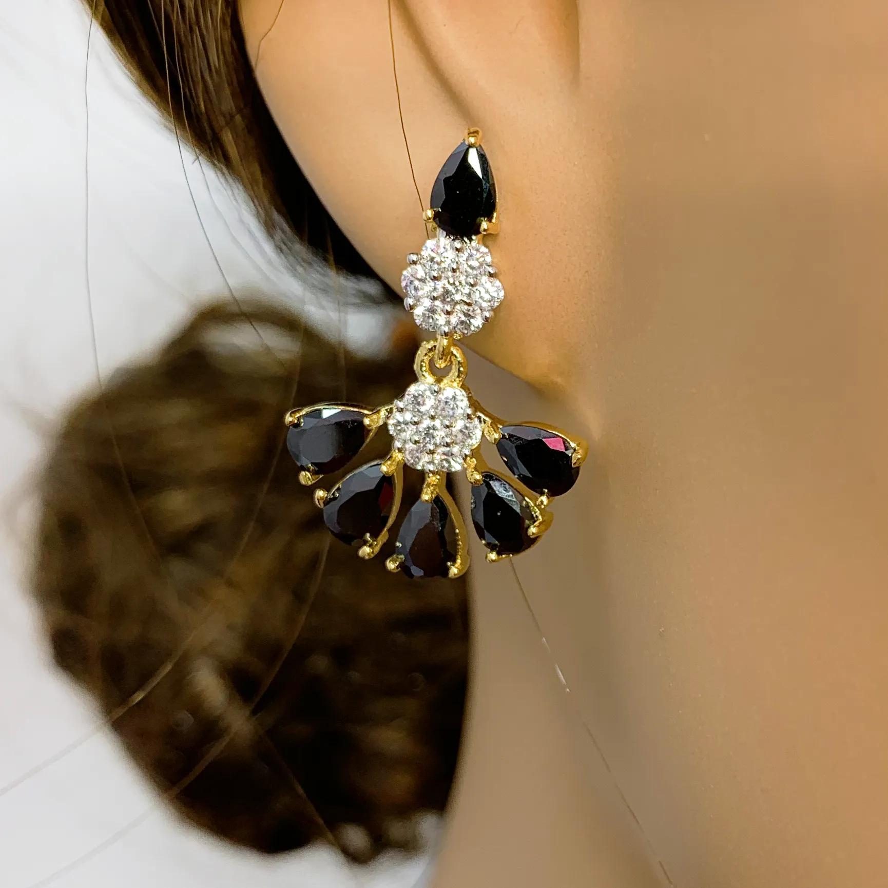 American Diamond and Semi-Precious Designer Necklace Set (D865)