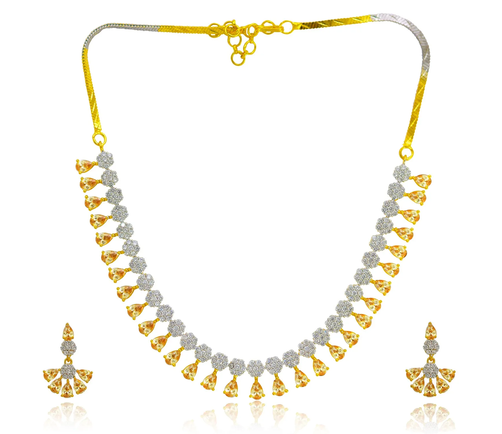 American Diamond and Semi-Precious Designer Necklace Set (D865)