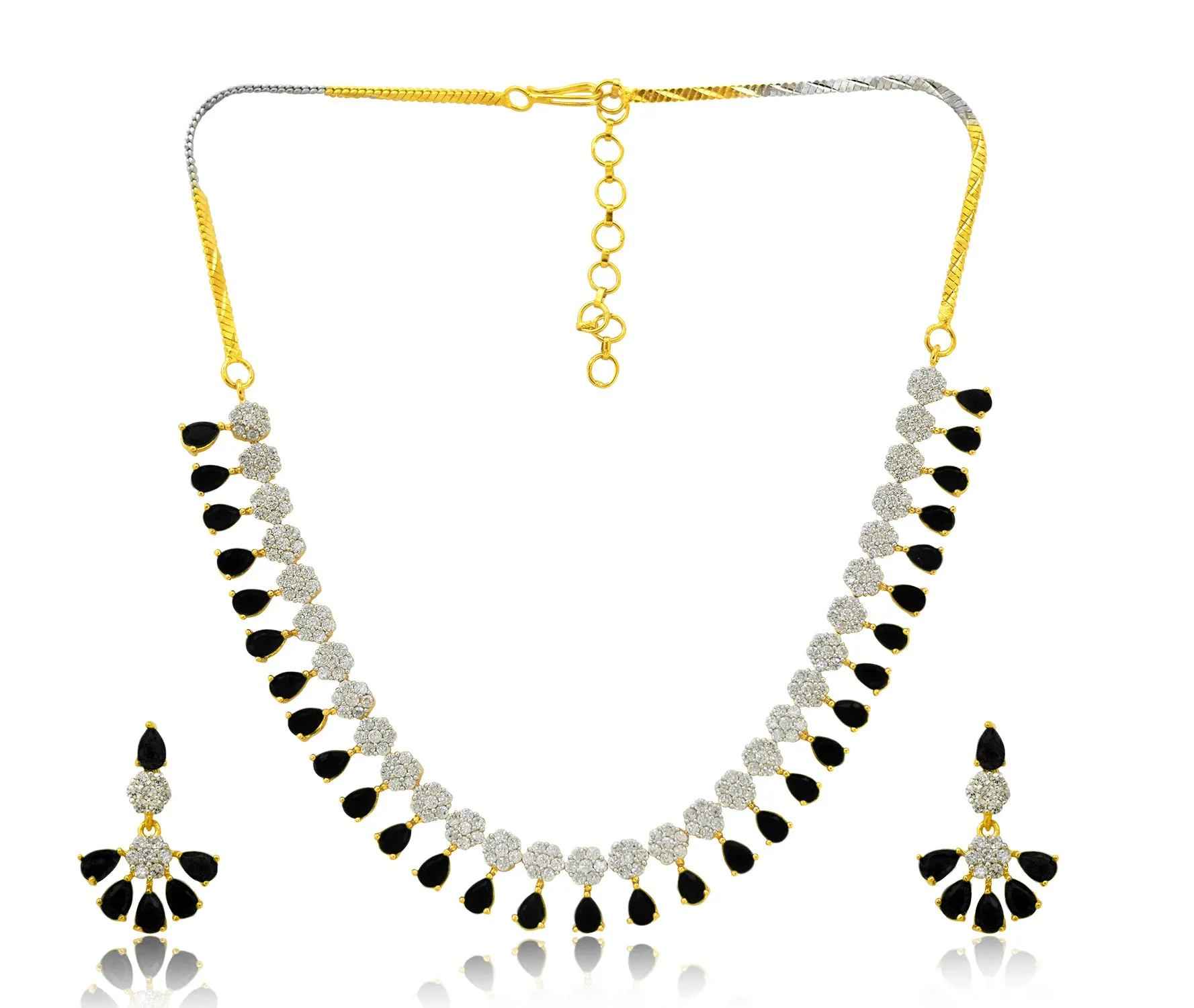 American Diamond and Semi-Precious Designer Necklace Set (D865)