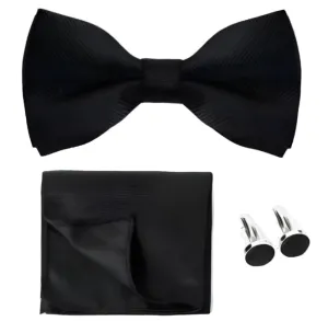 Black Bow Tie Cuff Link Set
