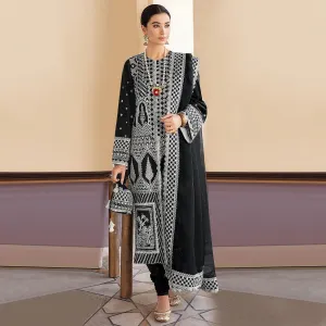 Black Embroidered Georgette Partywear Pakistani Suit