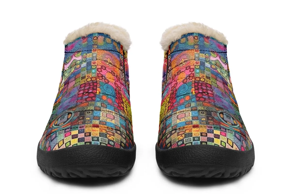 Blotter Patch Fuzz Winter Slippers
