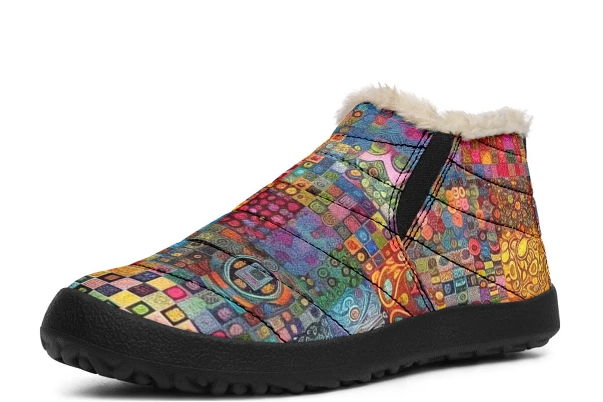 Blotter Patch Fuzz Winter Slippers