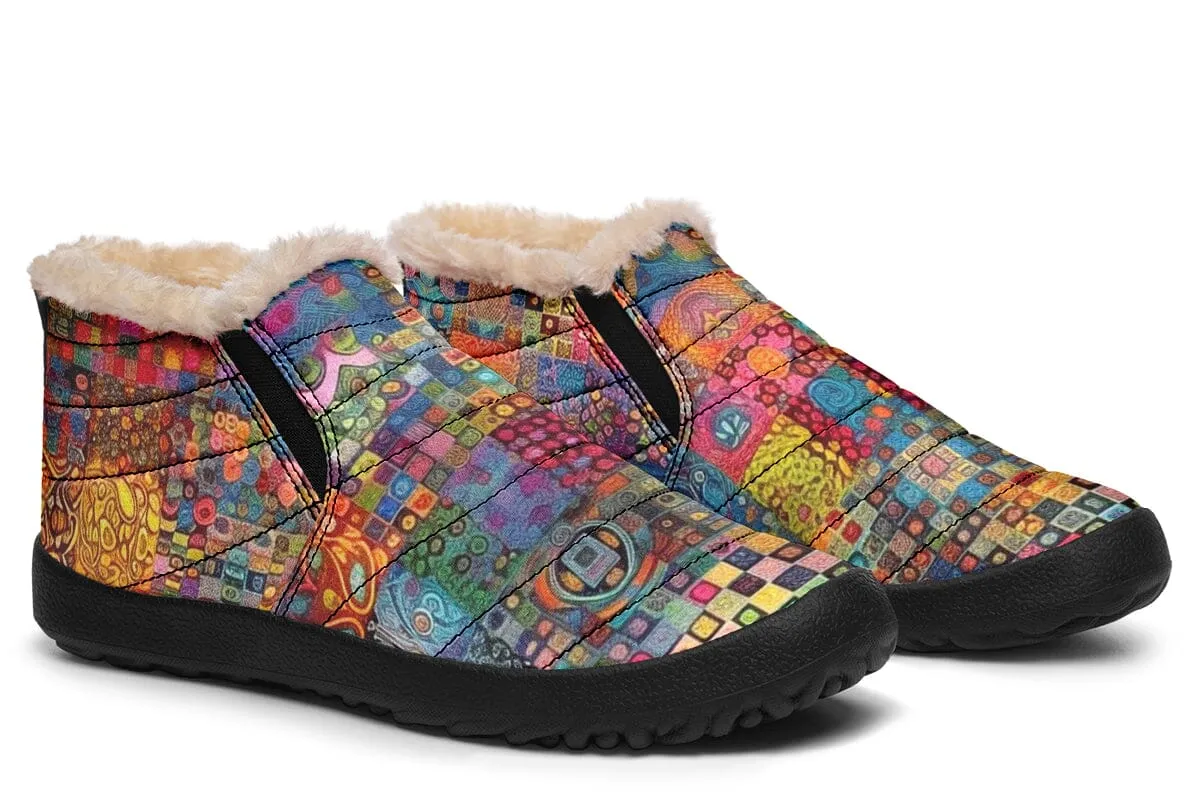 Blotter Patch Fuzz Winter Slippers