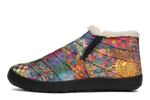 Blotter Patch Fuzz Winter Slippers