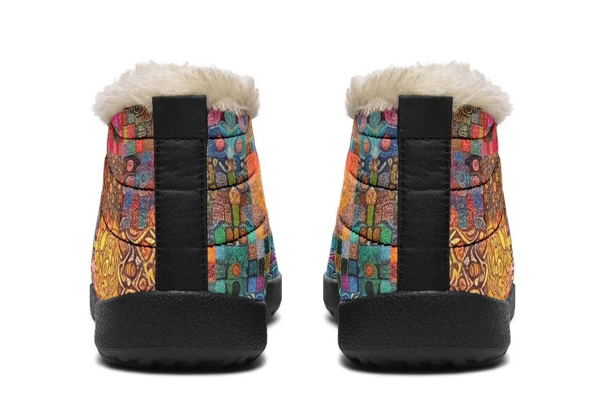 Blotter Patch Fuzz Winter Slippers