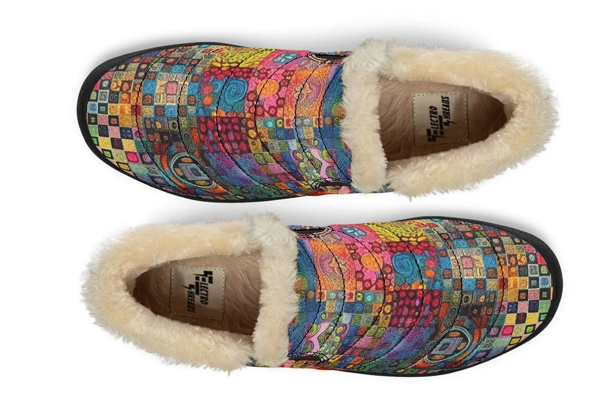 Blotter Patch Fuzz Winter Slippers