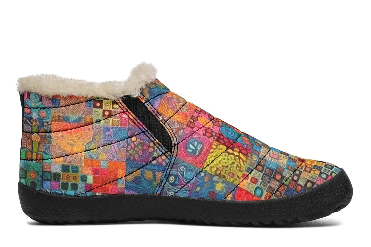 Blotter Patch Fuzz Winter Slippers