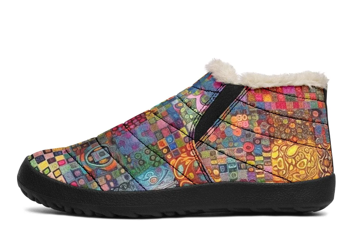 Blotter Patch Fuzz Winter Slippers