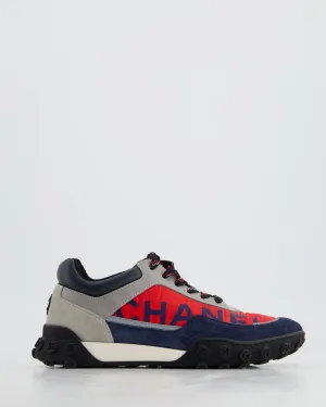 Chanel Red And Blue Nylon Trainers Size Eu 36