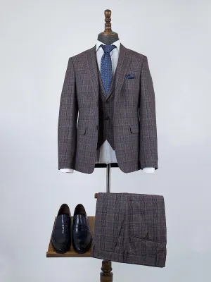 Coffee Stripe 2 Custom Bespoke Men Suit Tailored