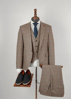 Coffee Stripe 4 Custom Bespoke Men Suit Tailored