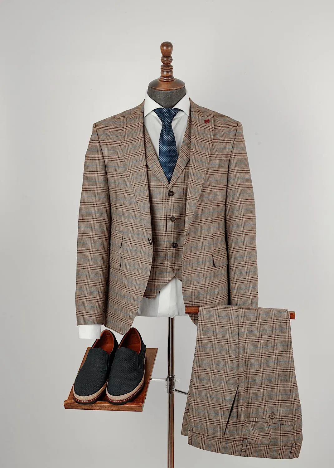 Coffee Stripe 4 Custom Bespoke Men Suit Tailored