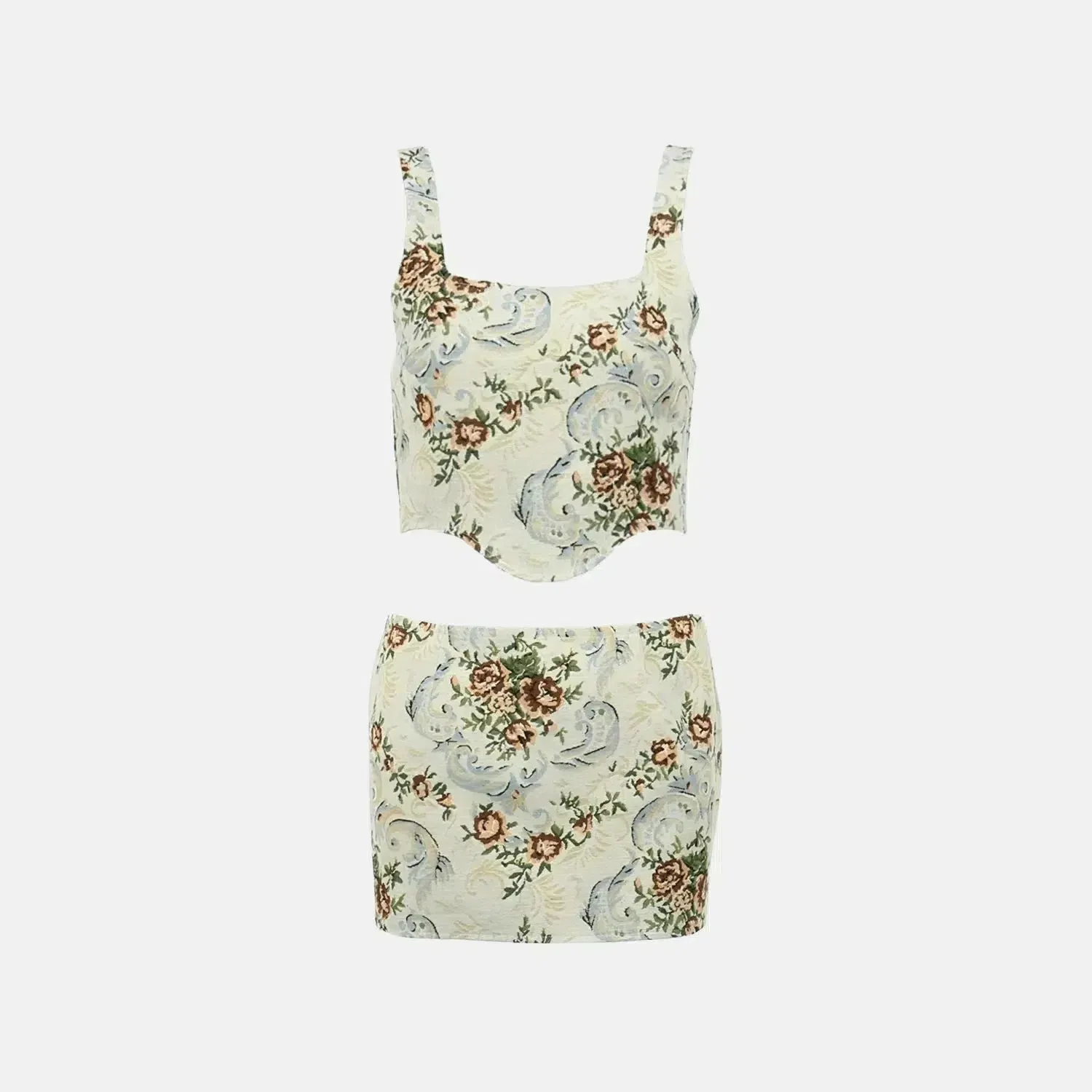 Céramique Finesse Set – Baroque print – Short skirt set