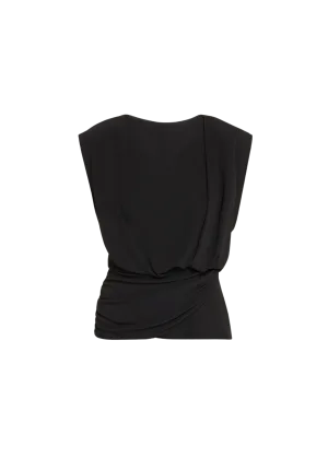 Daton Draped Top in Black