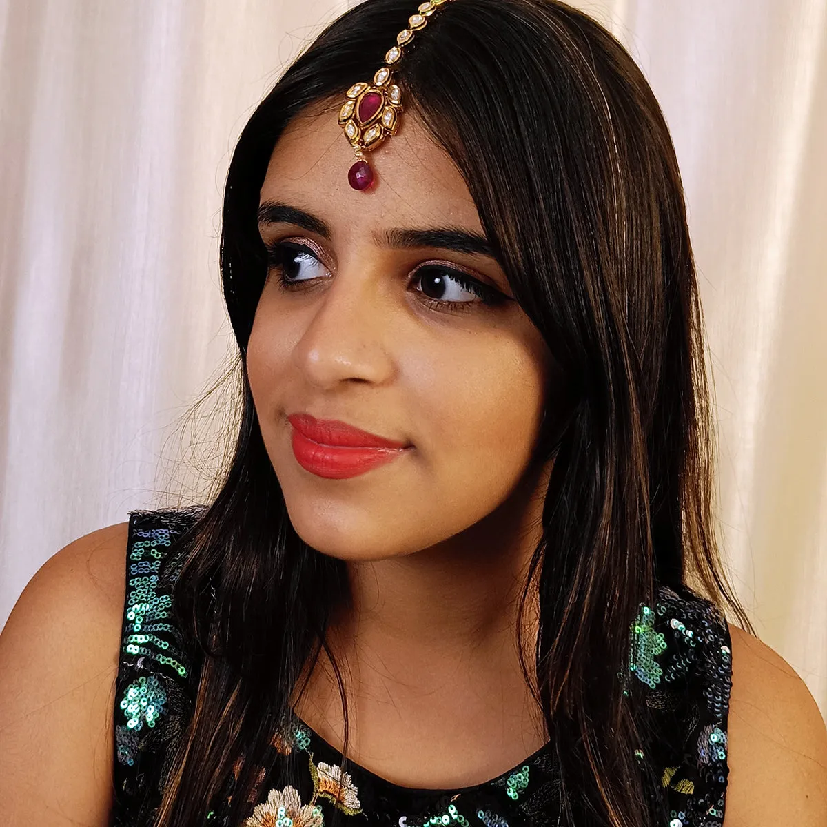 Designer Gold Plated Royal Kundan Maangtikka (D34)