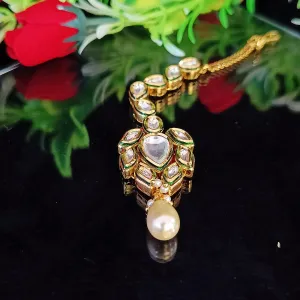 Designer Gold Plated Royal Kundan Maangtikka (D34)