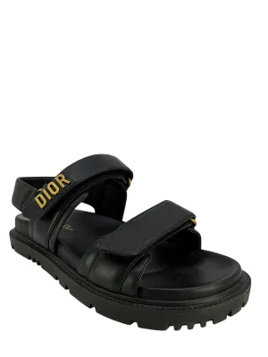 Dior Dioract Sandal Black Lambskin Sandals Size 7.5