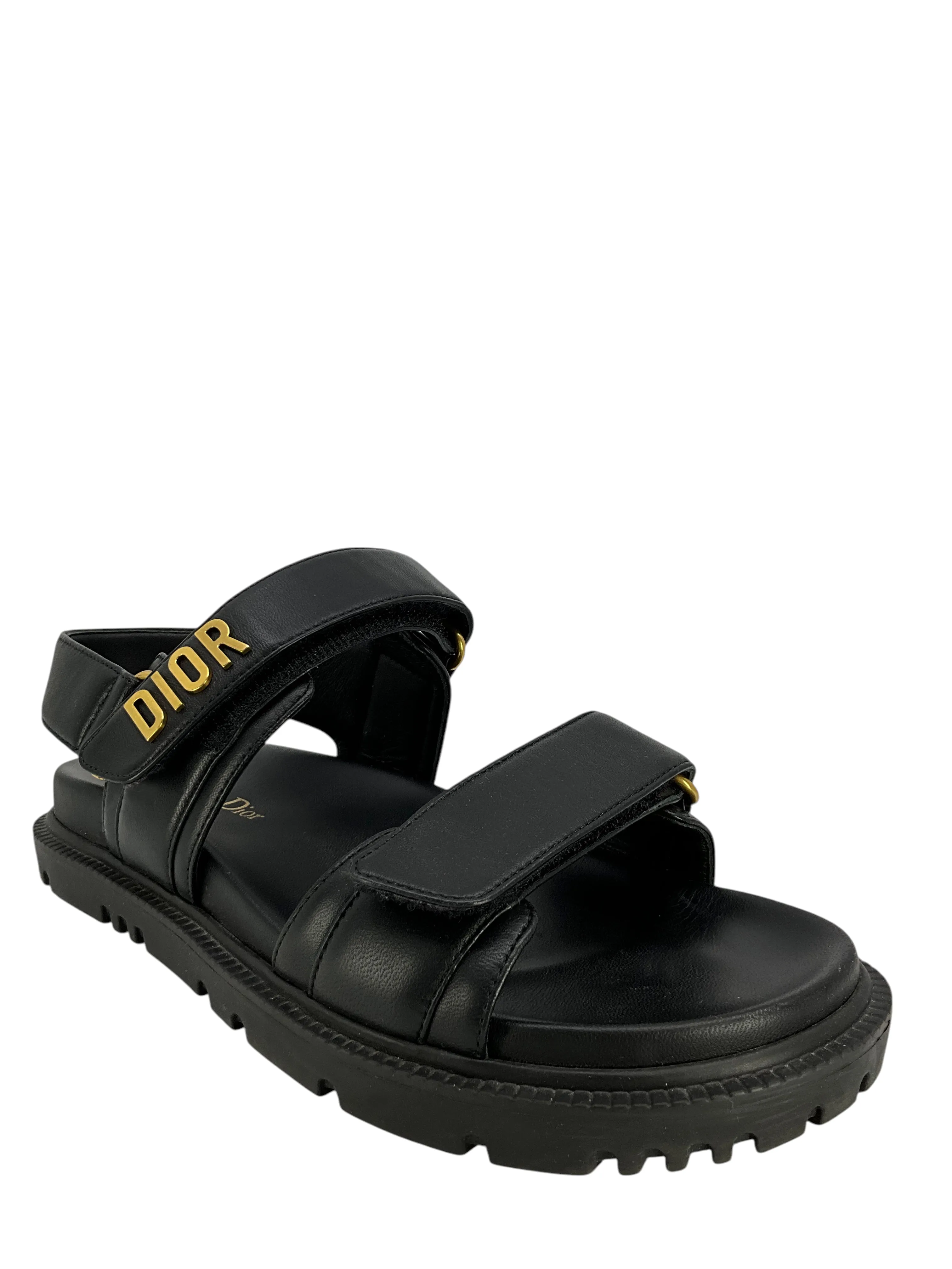 Dior Dioract Sandal Black Lambskin Sandals Size 7.5