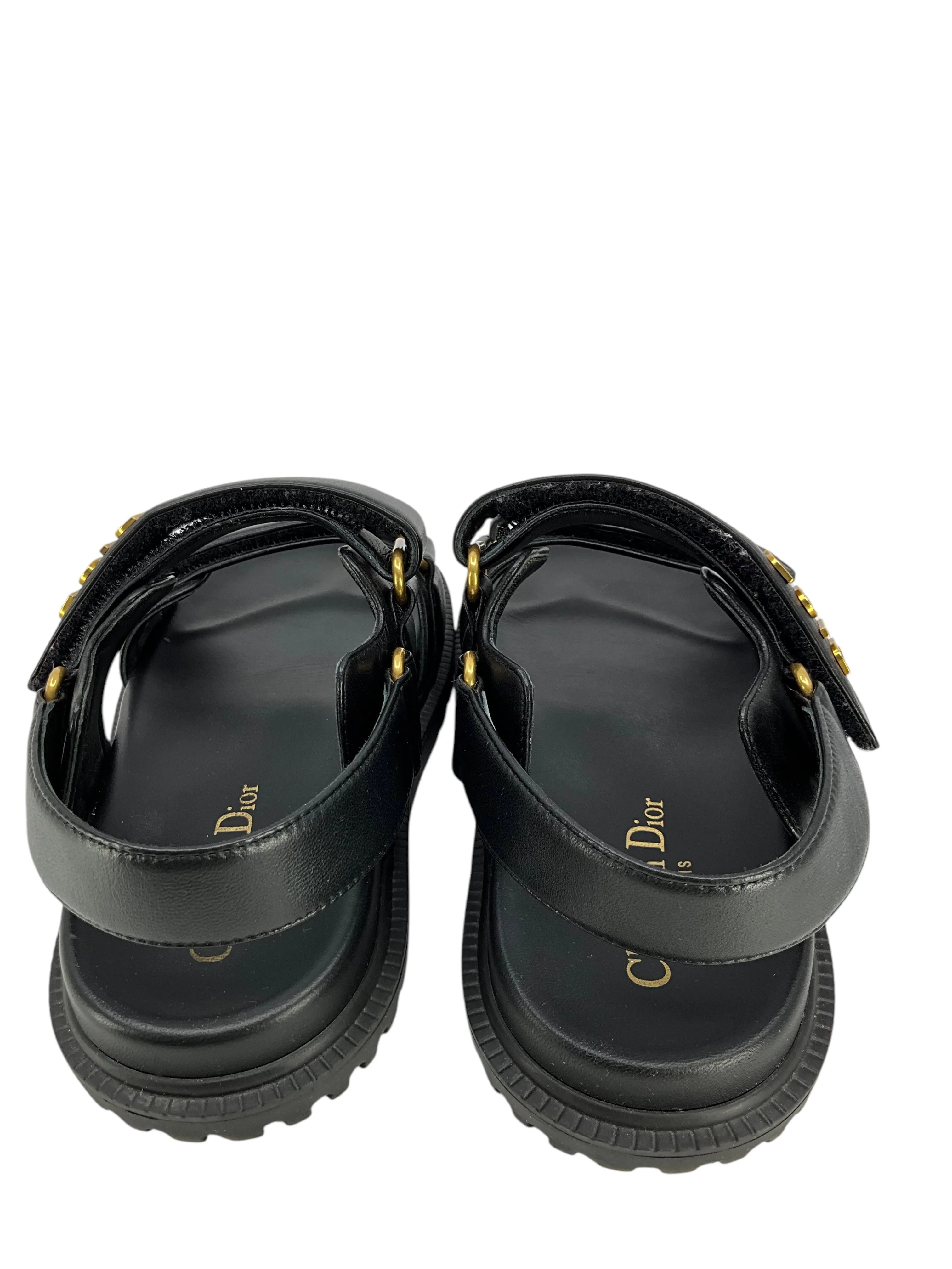 Dior Dioract Sandal Black Lambskin Sandals Size 7.5