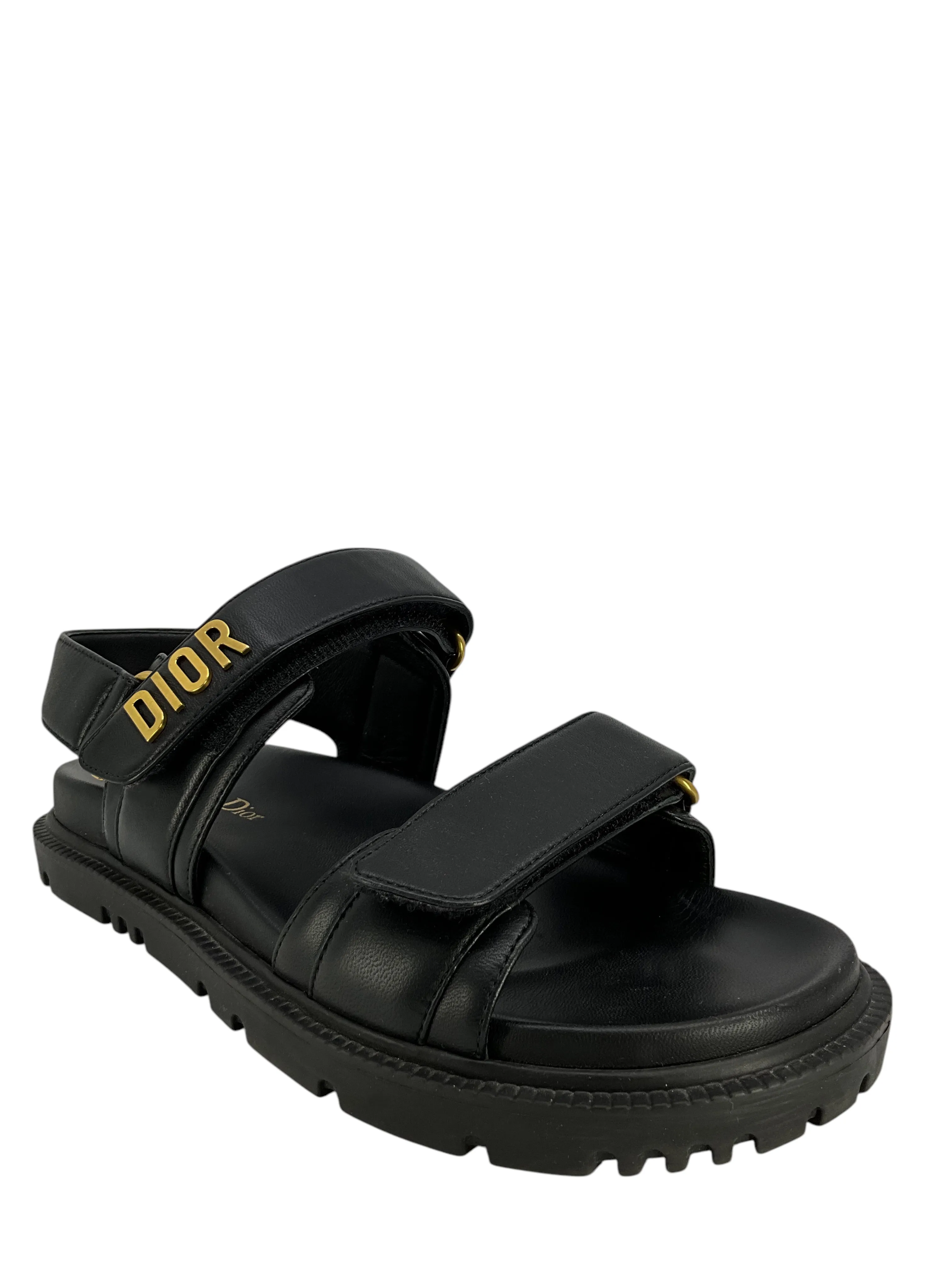 Dior Dioract Sandal Black Lambskin Sandals Size 7.5