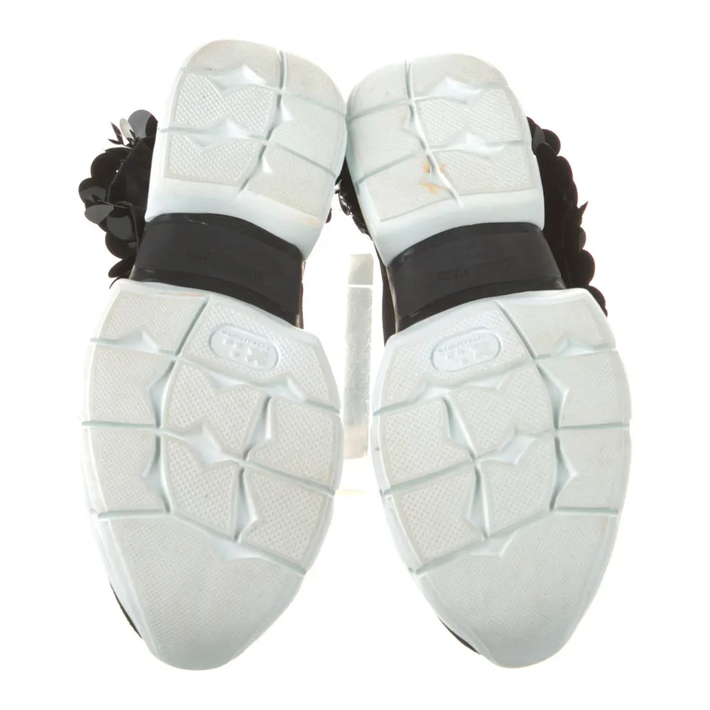 Emilio Pucci Black City One Sequin Ruffle Sneakers 38