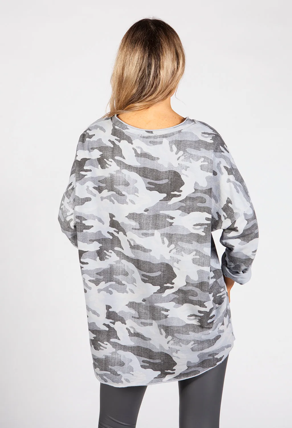 Faded Grey Camo Top