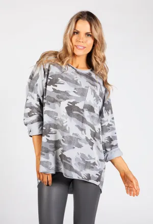 Faded Grey Camo Top