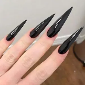 Glamourous Black Stiletto Press-Ons