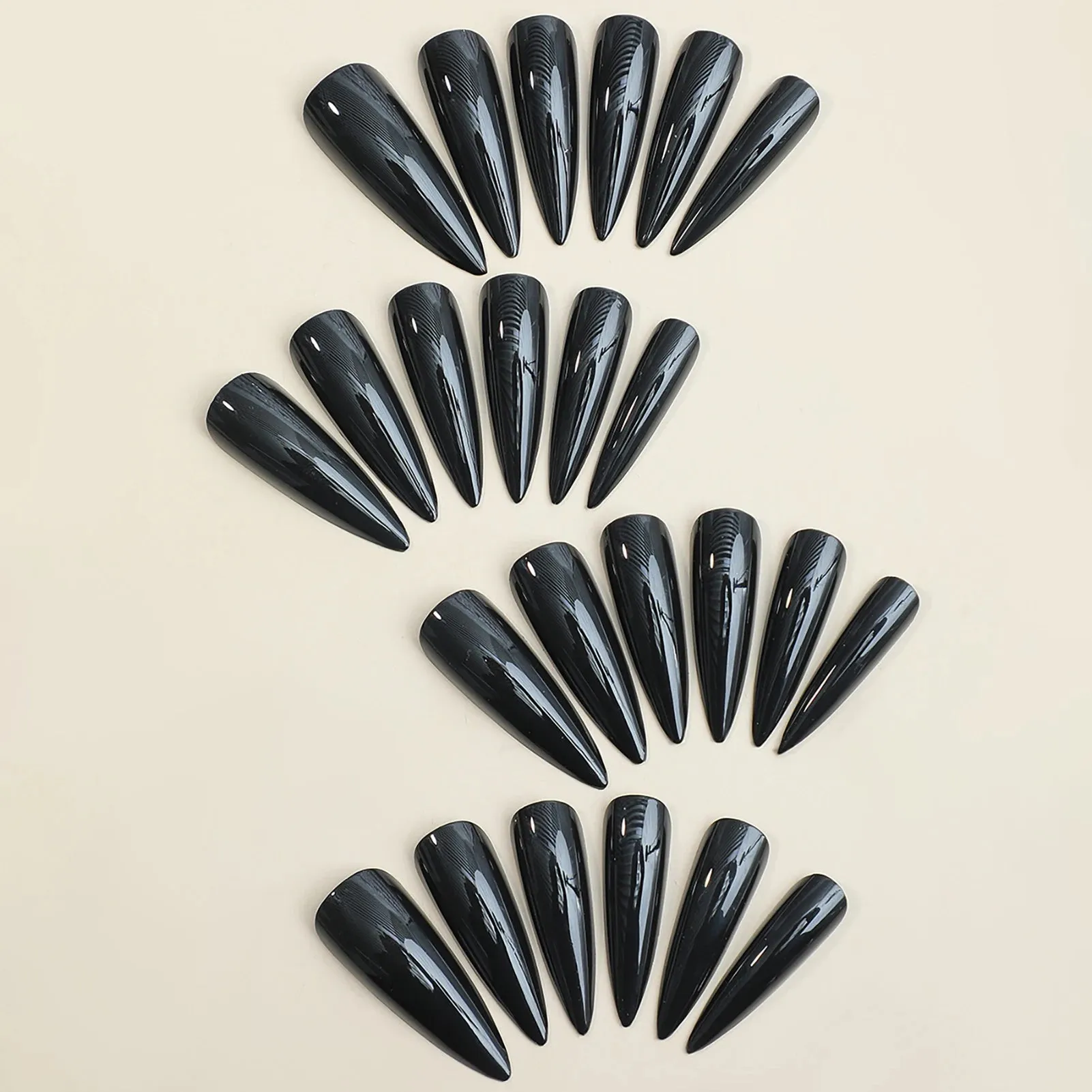 Glamourous Black Stiletto Press-Ons