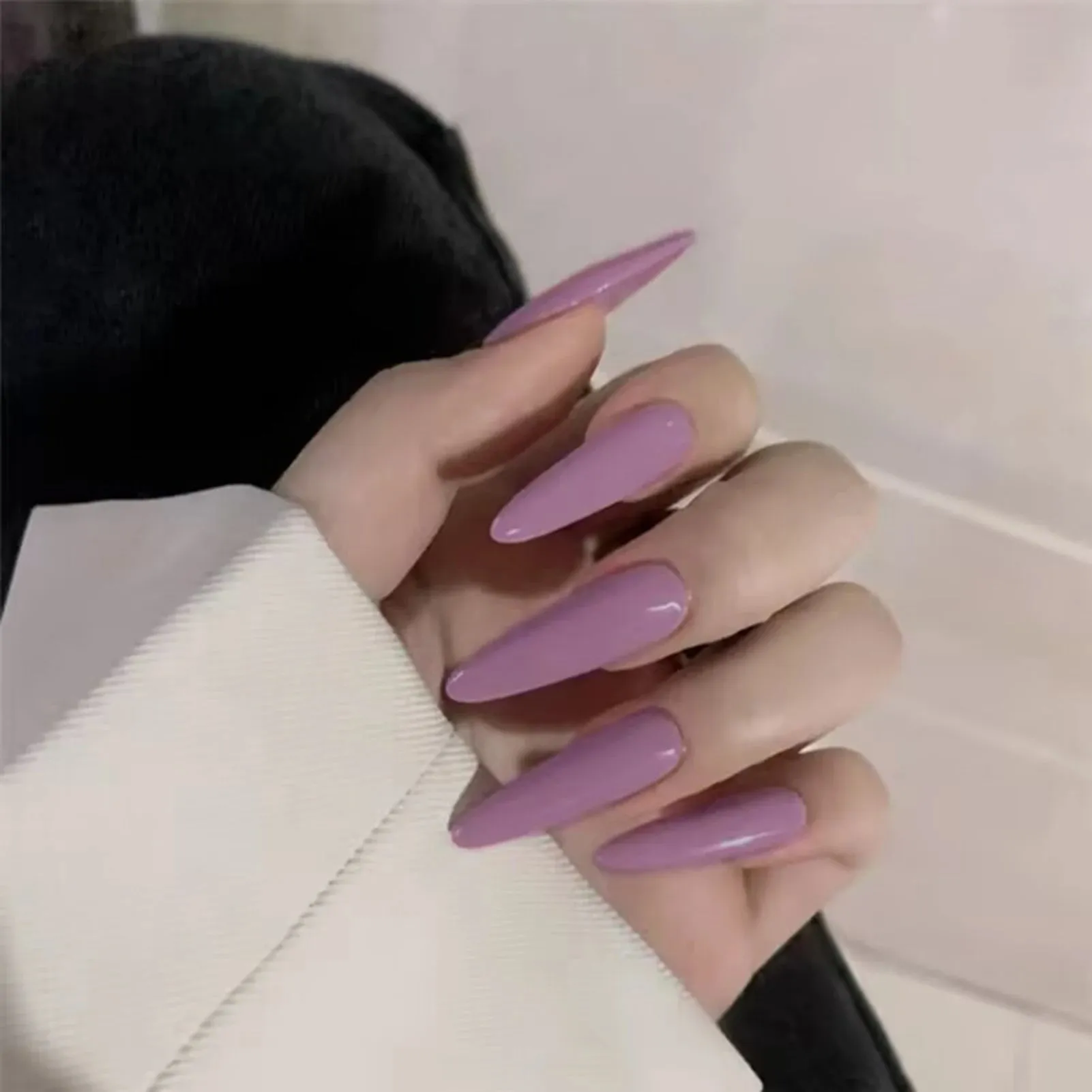 Glamourous Black Stiletto Press-Ons