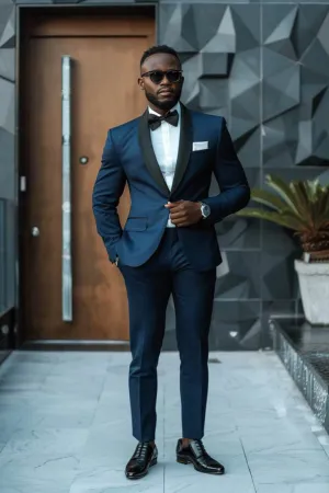 Grayson Royal GentlemanBlue slim Fit Men Tuxedos Suit
