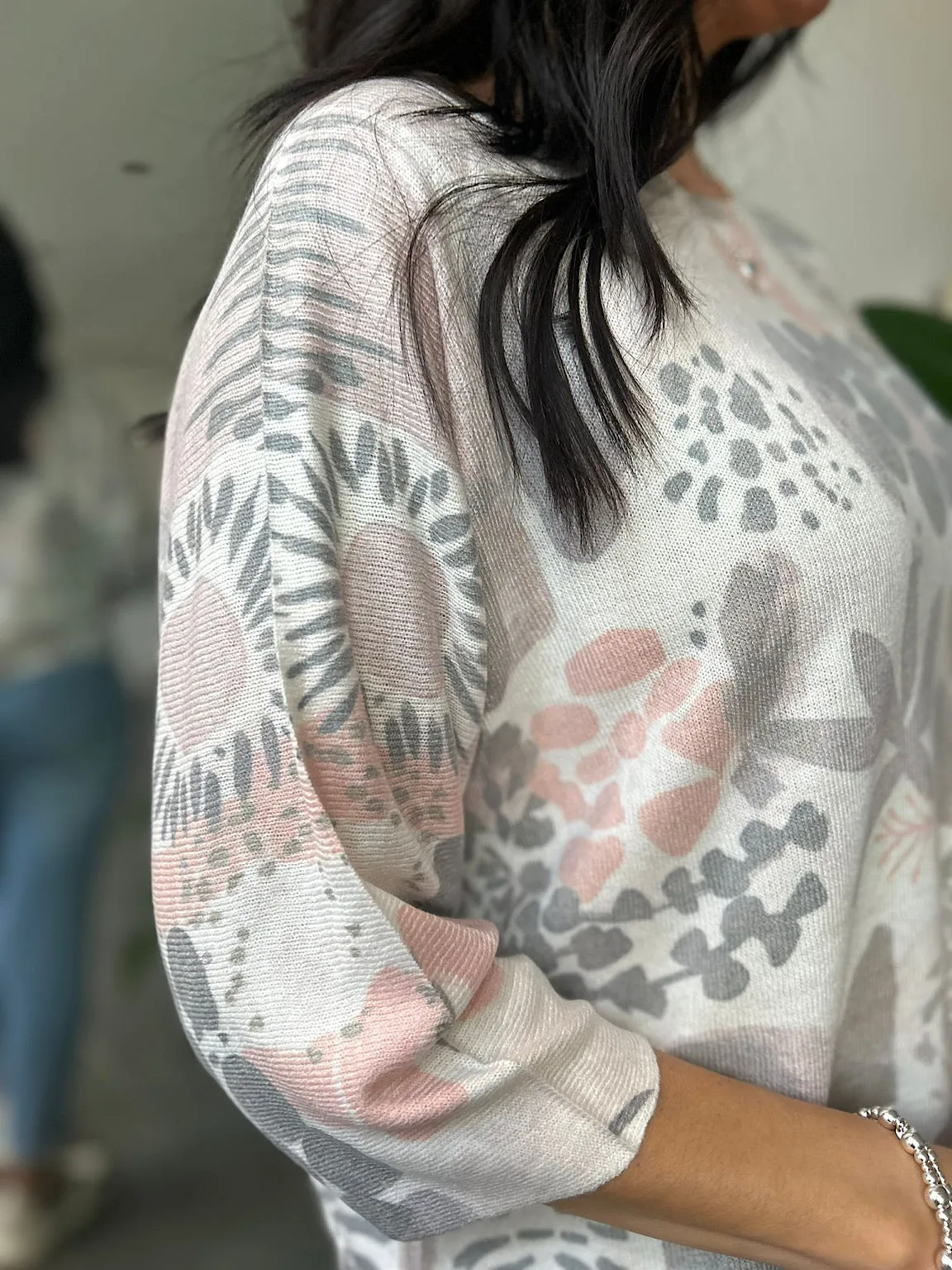 Grey Multi Pattern Knit Gail