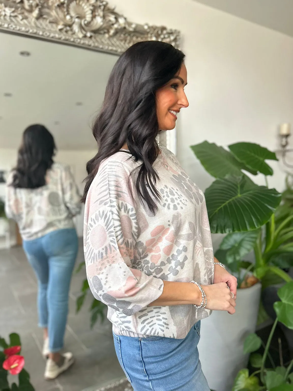 Grey Multi Pattern Knit Gail