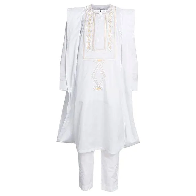 H&amp;D Aid Mubarek Musulman Ensembles African Clothes For Men Traditional Wedding Party Agbada Boubou Shirt Pant Suit Formal Attire
