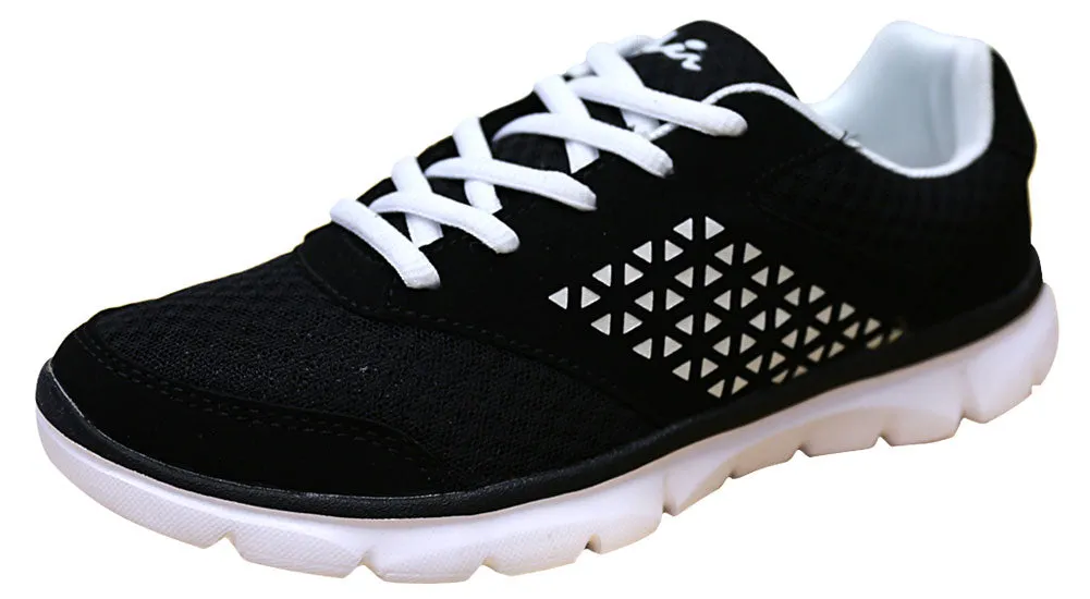 Han's Women's Woven Breathable Print Platform Fashion Trainer Sneaker