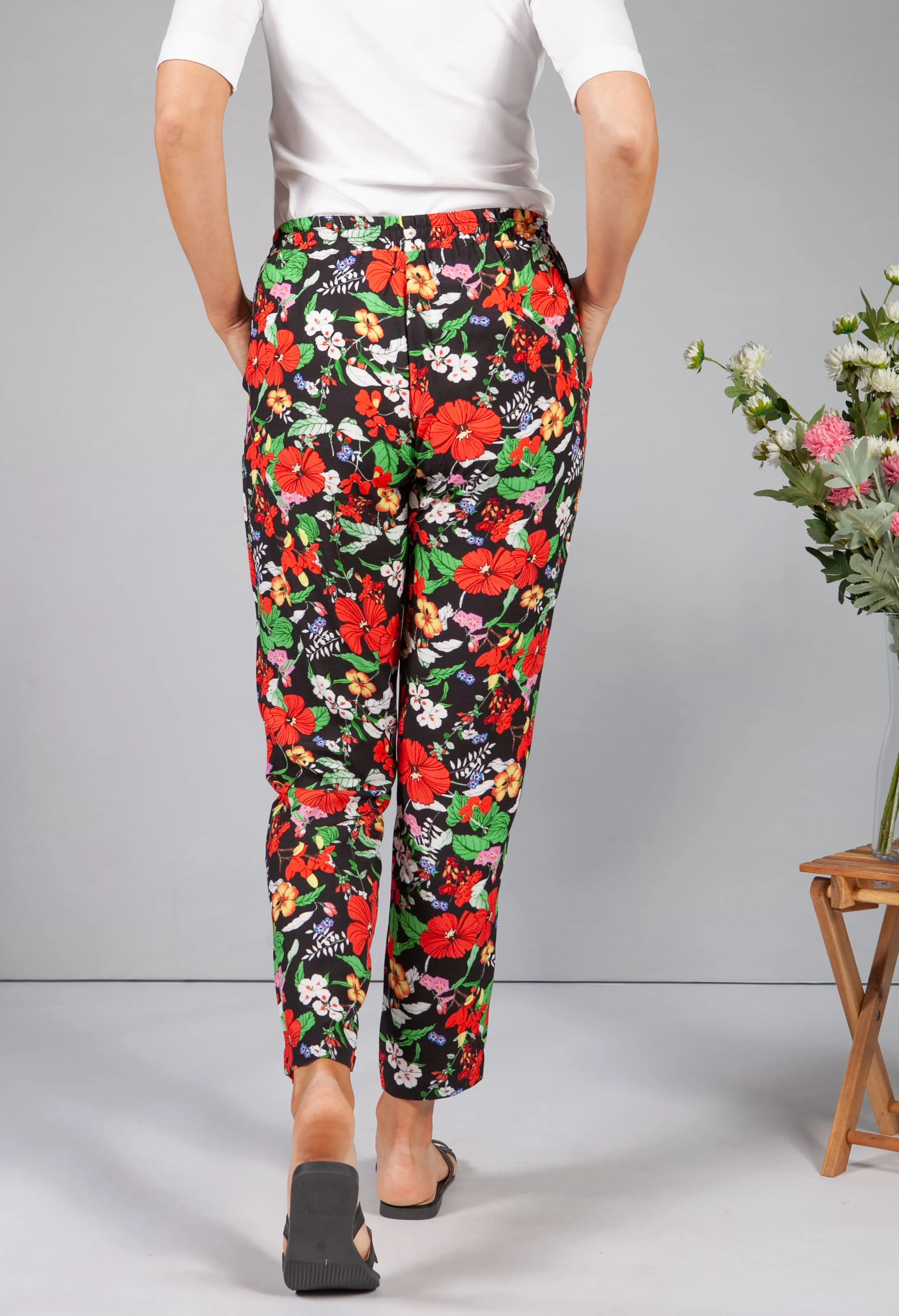 Hawaiian Floral Print Trousers