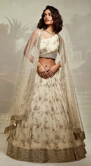 Ivory Embroidered Lehenga Set